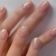 Golden Nude Glitter French - Press-On Nails (24PCS)