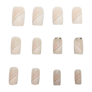 Elegant French With Rhinestones - Press-On Nails (24PCS)