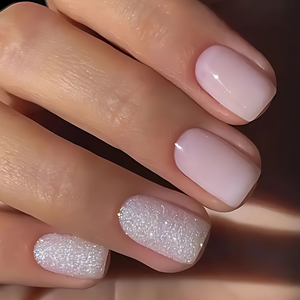 Pinkish with sugar coat effect  - Press-On Nails (24PCS)