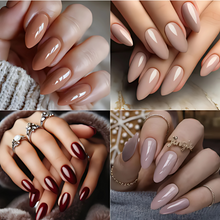 Almond Brown, Nude, Red and Purple - Press-On Nails (96PCS)