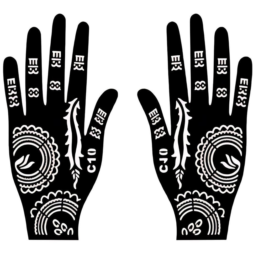 Henna Hand Pattern - C10 (2pc)