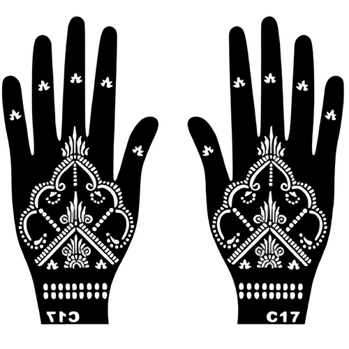 Henna Hand Pattern - C17 (2pc)