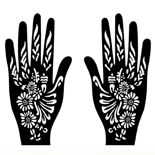 Henna Hand Pattern - C1 (2pc)