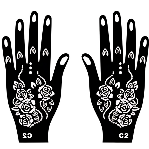 Henna Hand Pattern - C2 (2pc)