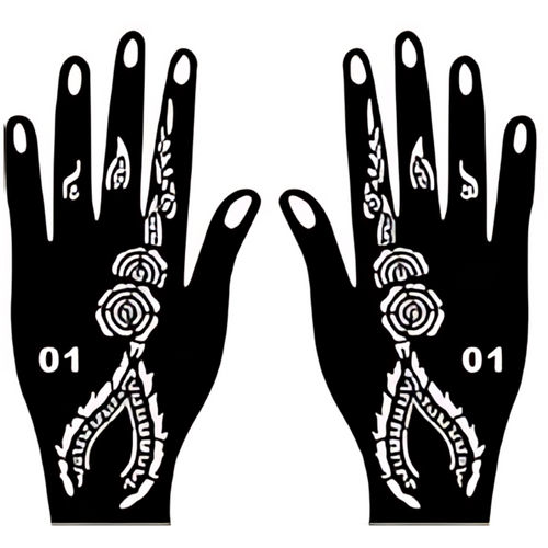 Henna Hand Pattern - 1 (2pc)