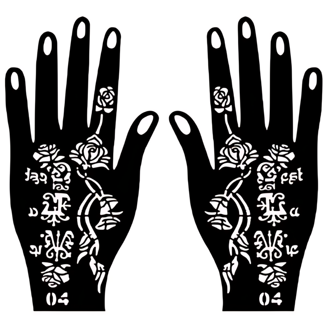 Henna Hand Pattern - 4 (2pc)