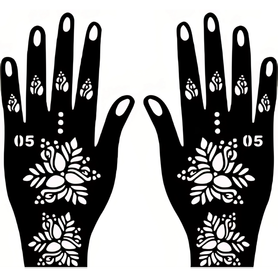 Henna Hand Pattern - 5 (2pc)