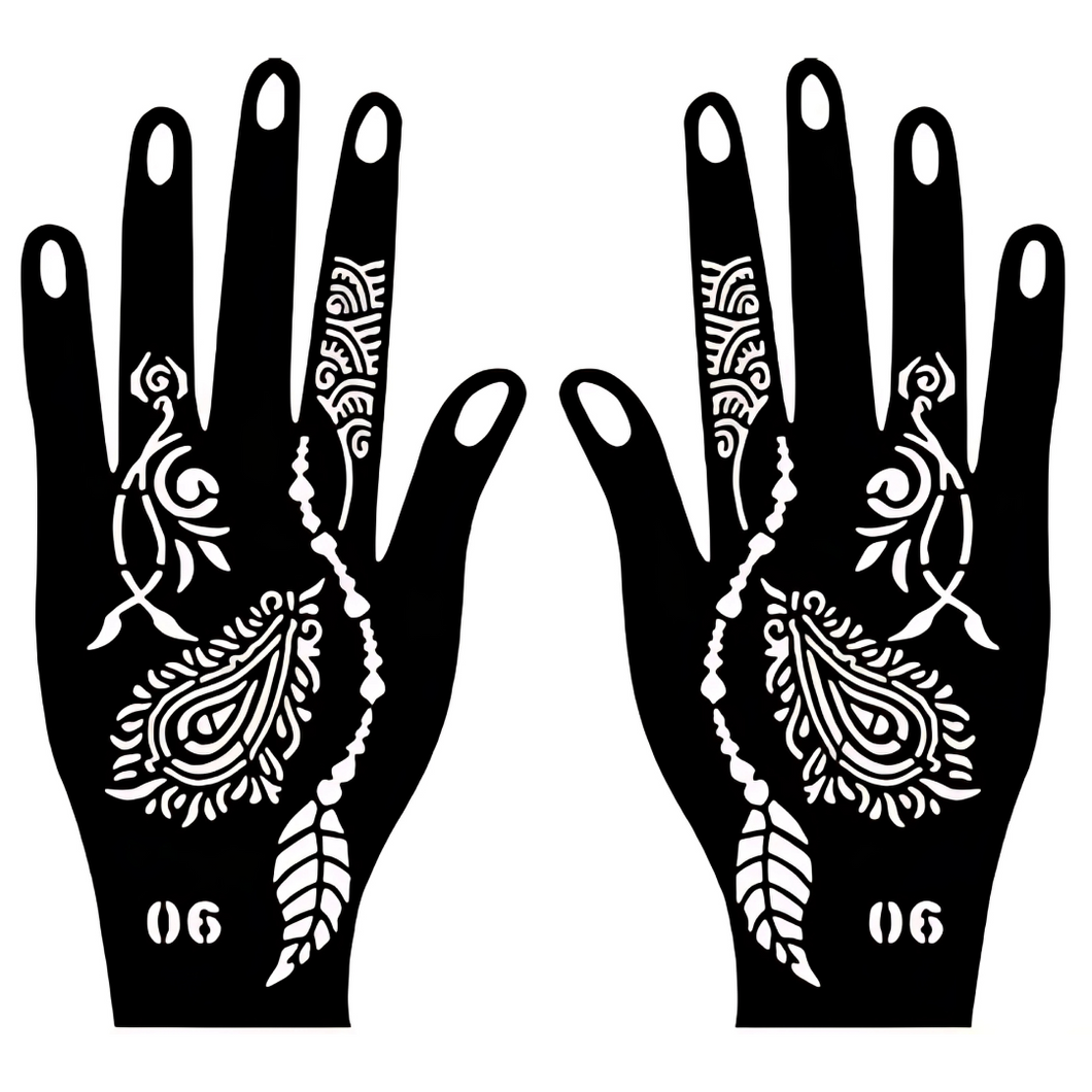 Henna Hand Pattern - 6 (2pc)