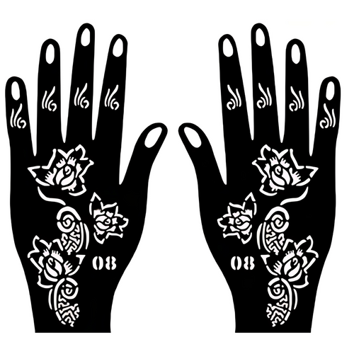 Henna Hand Pattern - 8 (2pc)