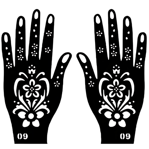 Henna Hand Pattern - 9 (2pc)