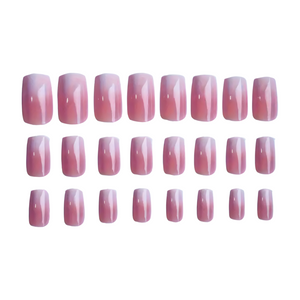 Pinkish White Gradient Medium Square - Press-On Nails (24PCS)