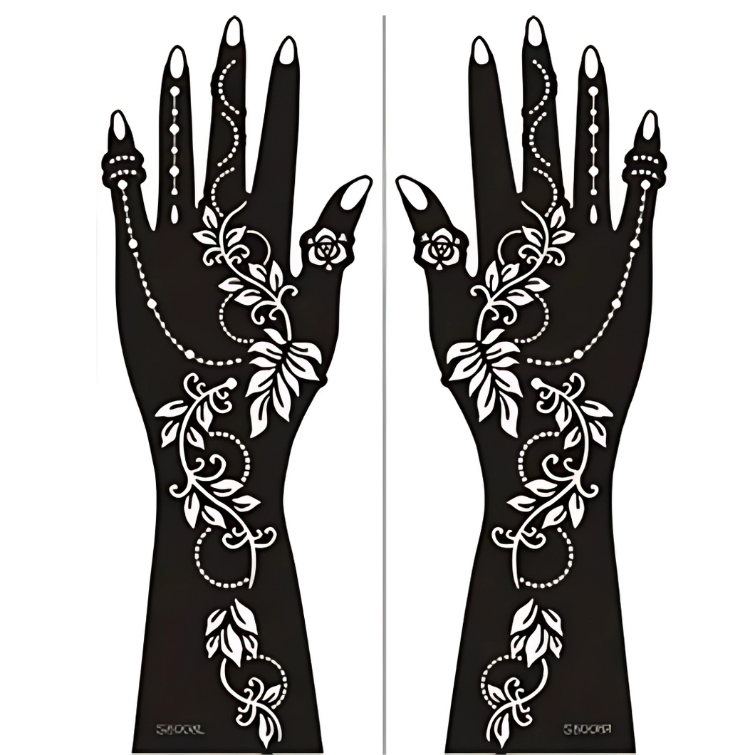 Wedding Henna Hand Pattern - Ivy (2pc)