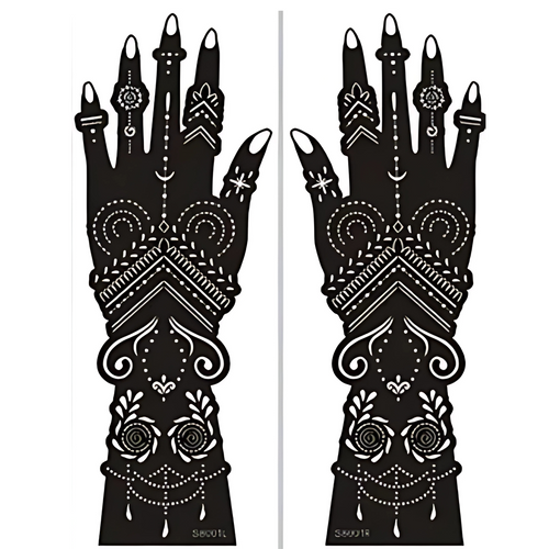 Wedding Henna Hand Pattern - Opulence (2pc)