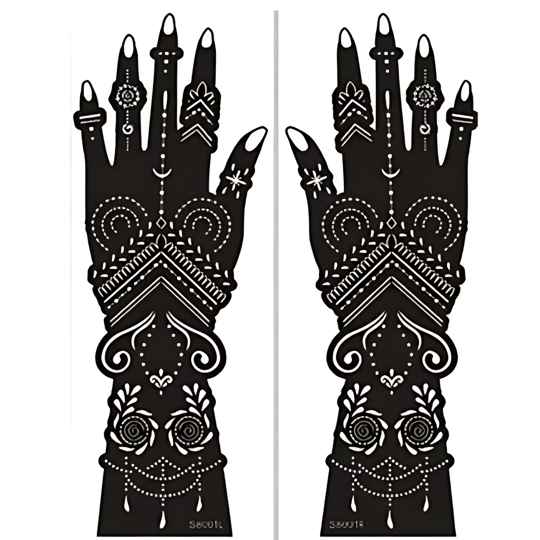 Wedding Henna Hand Pattern - Opulence (2pc)