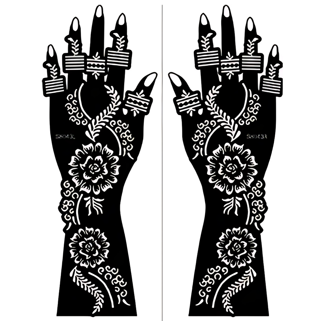 Wedding Henna Hand Pattern - Radiance (2pc)